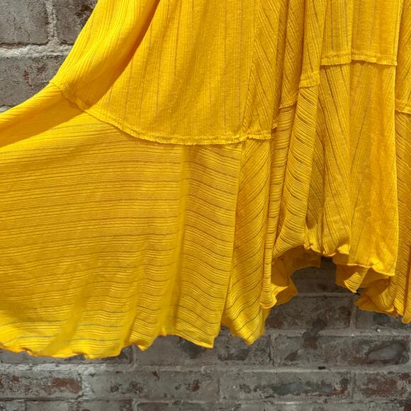 Free People FP Beach Yellow Handkerchief Dress Size Small - Picture 4 of 6
